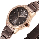 Titan Glamour Quartz Analog with Date Brown Dial Brown Stainless Steel Strap Watch For Women