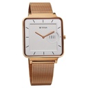 Titan Edge Quad Quartz Analog White Dial With Rose Gold Stainless Steel Strap Watch For Men
