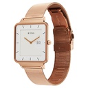 Titan Edge Quad Quartz Analog White Dial With Rose Gold Stainless Steel Strap Watch For Men