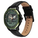 Fastrack Street Opulence Quartz Sun Moon Multifunction Green Dial Black Leather Strap Watch For Guys