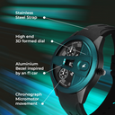 Fastrack Overdrive Chronograph Micromotor Black Dial Black Silicone Strap Watch For Guys