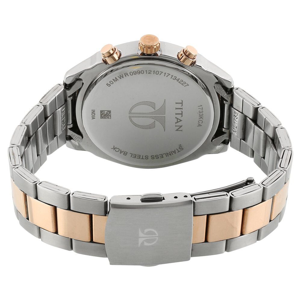 Titan Bandhan White Dial Quartz Multifunction Stainless Steel Strap watch for Couple