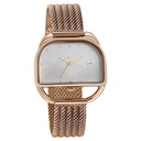 Fastrack Style Up Quartz Analog Silver Dial Rose Gold Stainless Steel Strap Watch For Girls