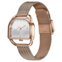 Fastrack Style Up Quartz Analog Silver Dial Rose Gold Stainless Steel Strap Watch For Girls