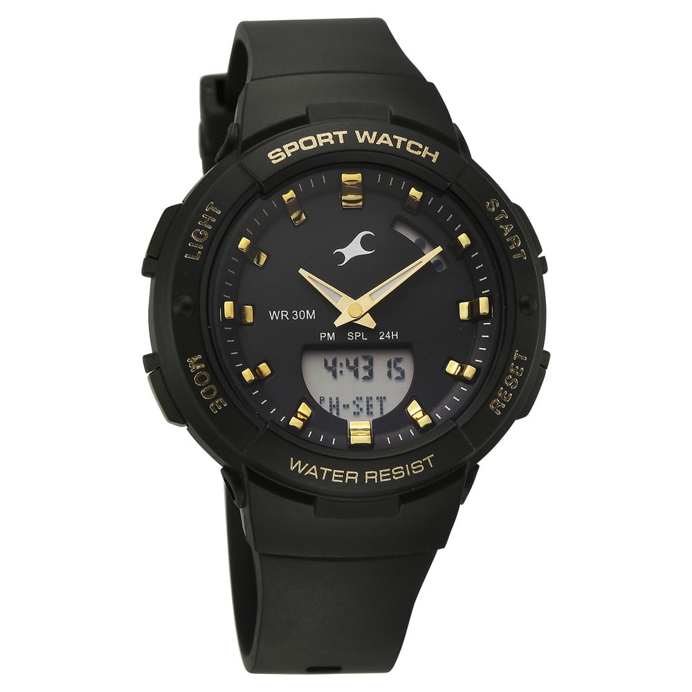 Fastrack StreetStyle Quartz Analog Black Dial Black Plastic Strap Watch For Girls