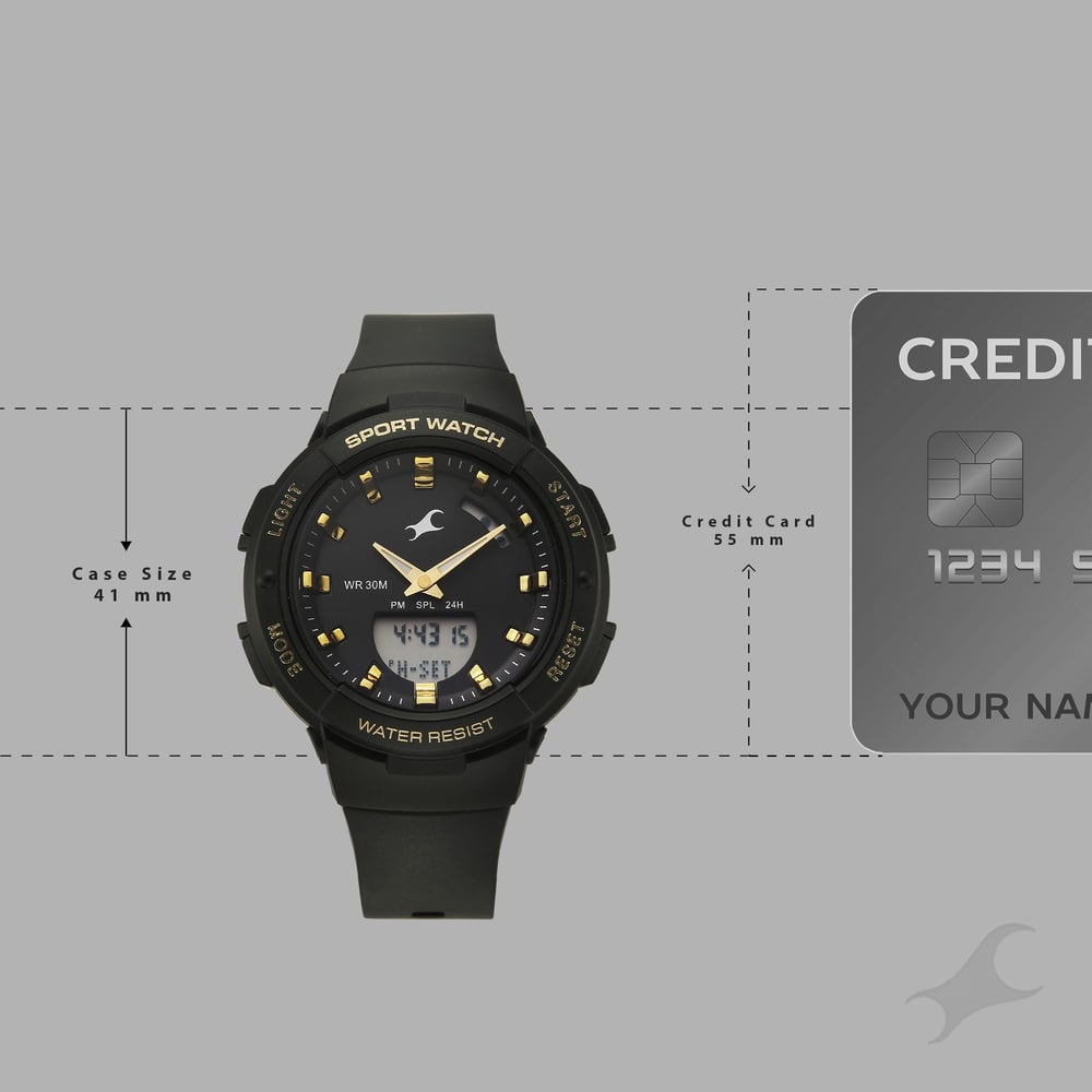 Fastrack StreetStyle Quartz Analog Black Dial Black Plastic Strap Watch For Girls