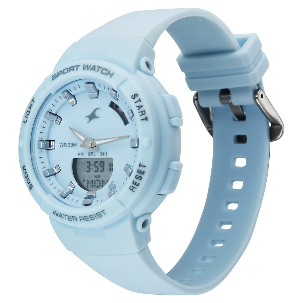 Fastrack StreetStyle Quartz Analog Blue Dial Blue Plastic Strap Watch For Girls