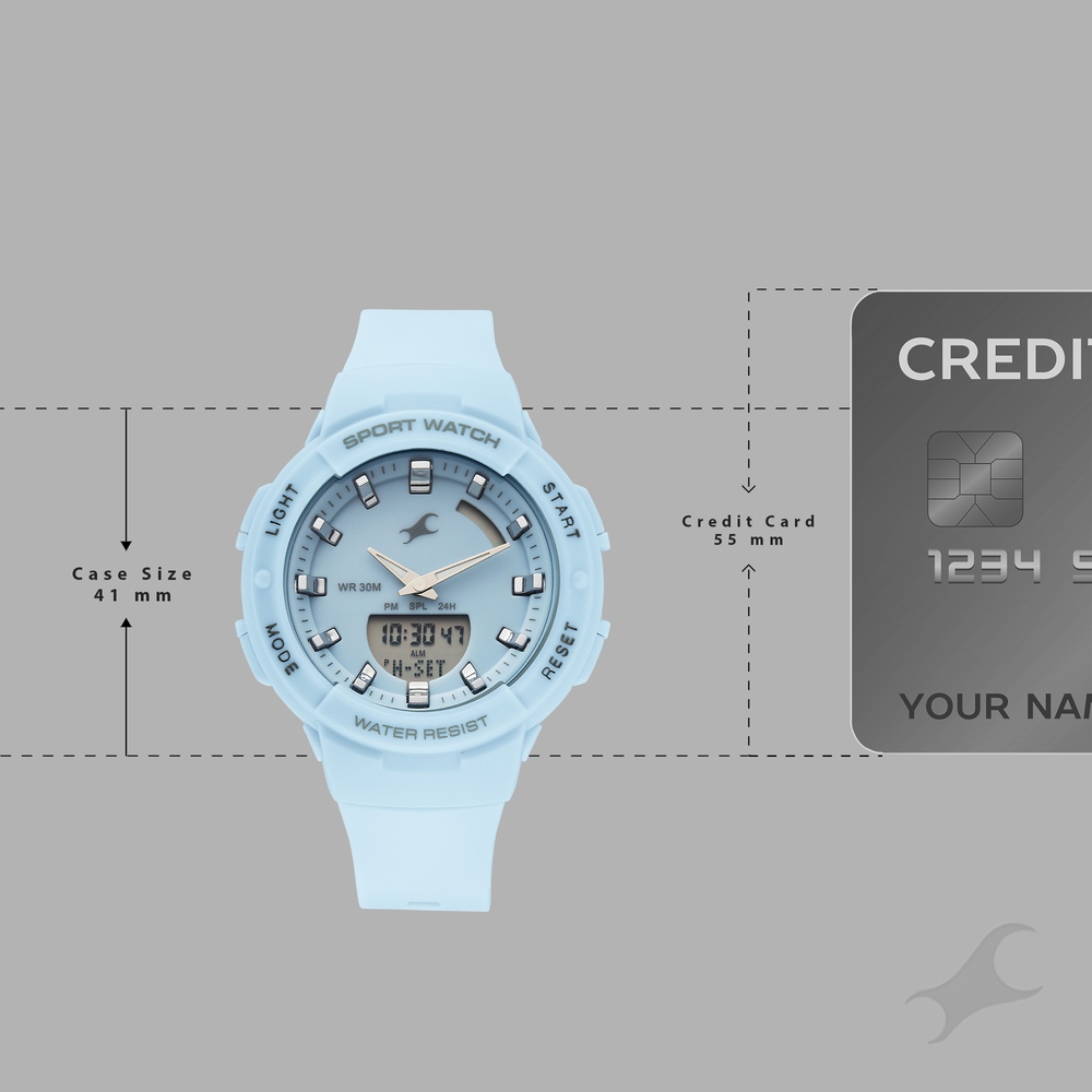 Fastrack StreetStyle Quartz Analog Blue Dial Blue Plastic Strap Watch For Girls