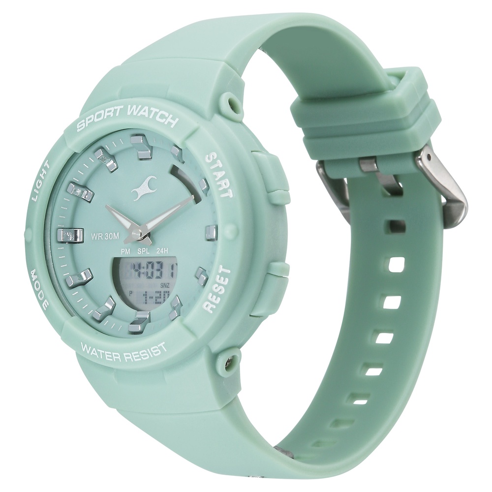 Fastrack StreetStyle Quartz Analog Green Dial Green Plastic Strap Watch For Girls