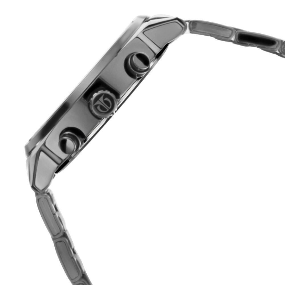 Titan Men's Metropolitan Luxe: Multifunction Mono black Dial with Two-Tone Stainless Steel Bracelet Watch