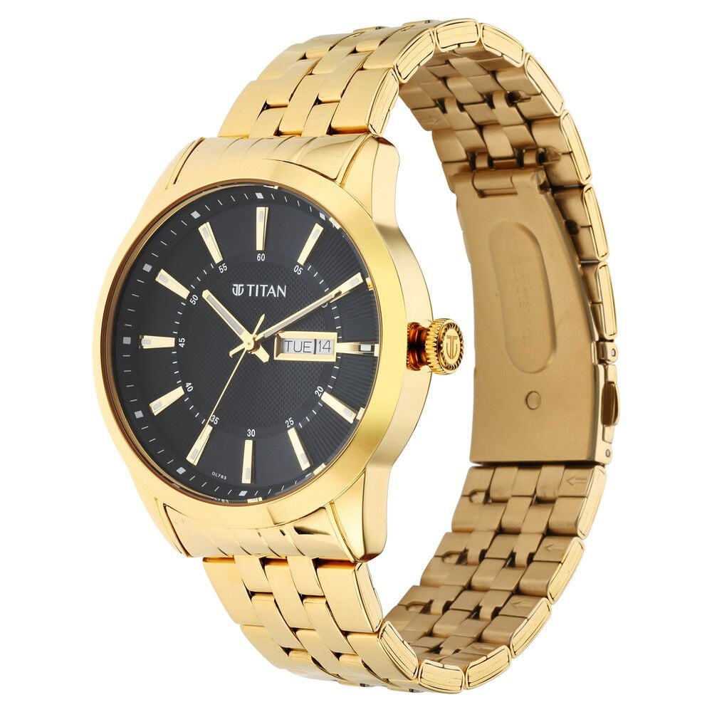 Titan Regalia Opulent Champagne Dial Analog with Day and Date Stainless Steel Strap watch for Men