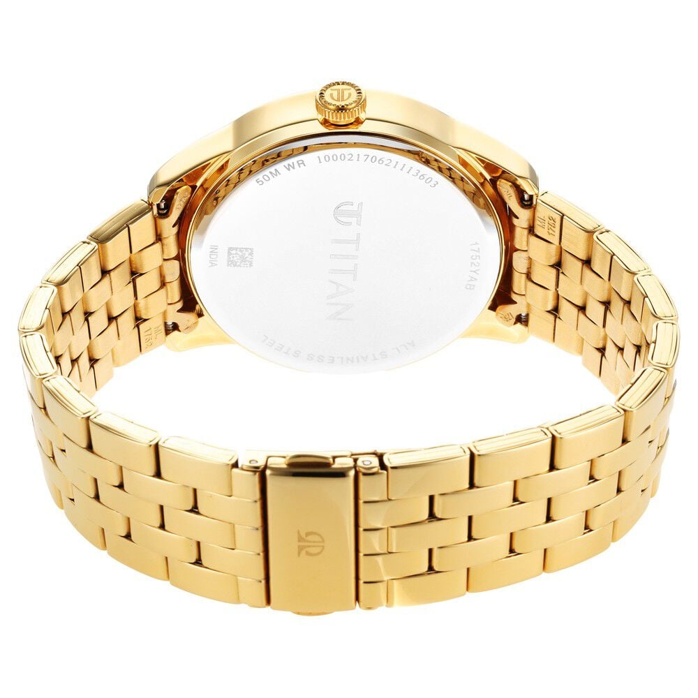 Titan Regalia Opulent Champagne Dial Analog with Day and Date Stainless Steel Strap watch for Men