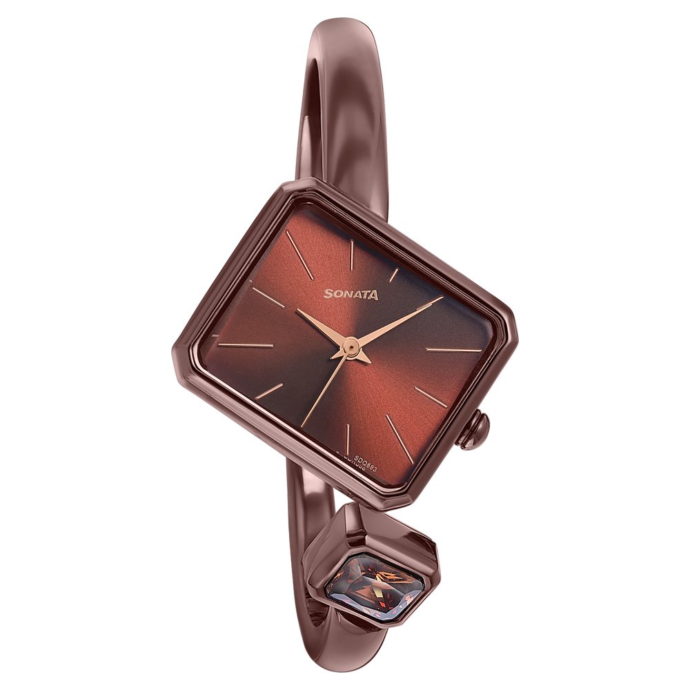 Sonata Wedding Edit Quartz Analog Brown Dial Metal Strap Watch For Women