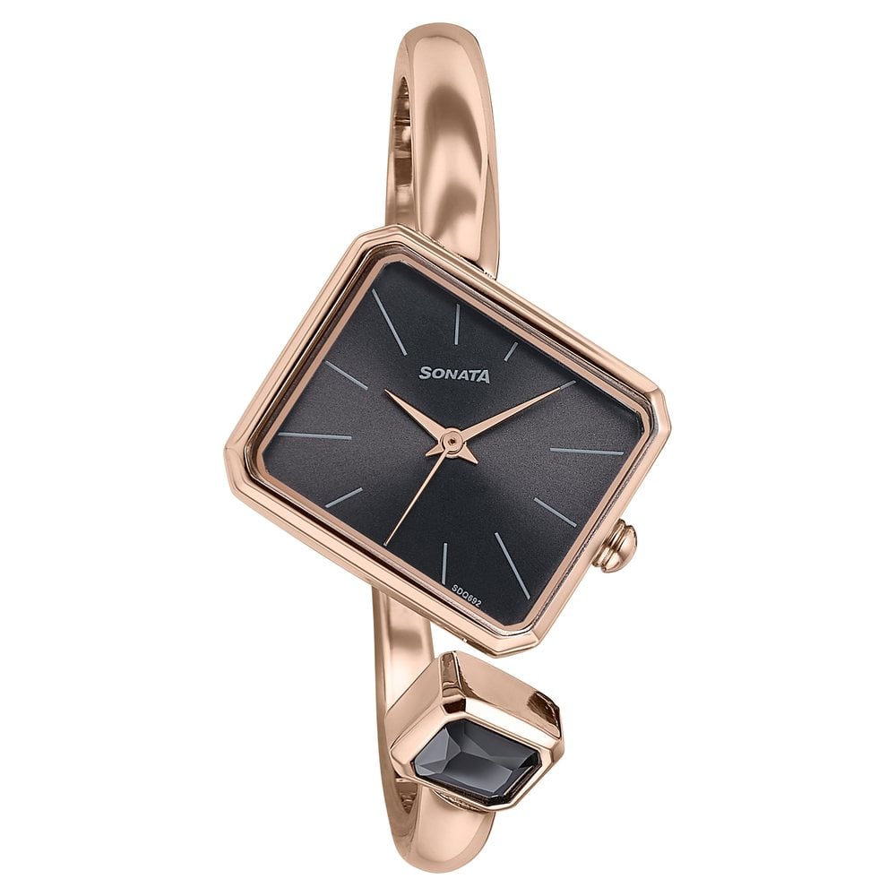 Sonata Wedding Edit Quartz Analog Black Dial Metal Strap Watch For Women