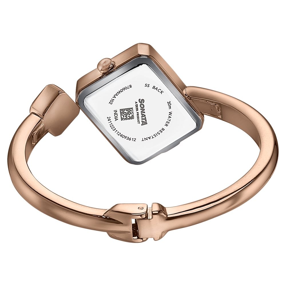 Sonata Wedding Edit Quartz Analog Black Dial Metal Strap Watch For Women