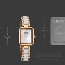 Sonata Festive Quartz Analog White Dial Metal & Plastic Strap Watch For Women