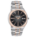 Sonata Festive Quartz Analog Black Dial Two Toned Metal Strap Watch For Men