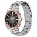 Sonata Festive Quartz Analog Black Dial Two Toned Metal Strap Watch For Men
