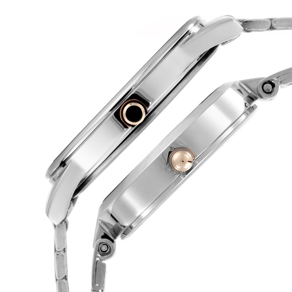 Titan Bandhan Quartz Analog Silver Dial Stainless Steel Strap Watch for Couple