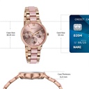 Sonata Festive Quartz Multifunction Pink Dial Two Toned Acetate And Metal Strap Watch For Women