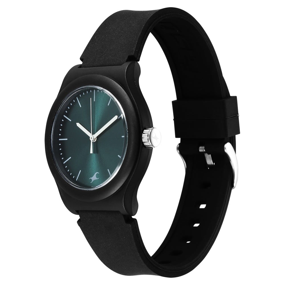 Fastrack Tees Urbanique Quartz Analog Green Dial Silicon Strap Watch For Girls