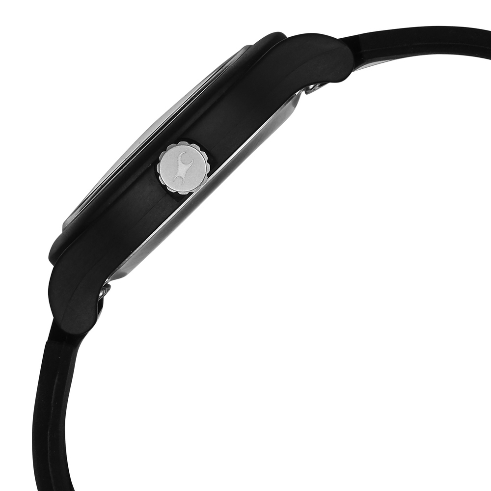 Fastrack Zine Quartz Analog Black Dial Black Silicone Strap Watch For Girls