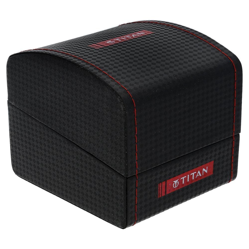 Titan Men's Minimalist Zen Watch: Sleek Leather Strap with Contrast Hands