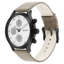 Titan Neo Silver Quartz Multifunction Leather Strap Watch for Men