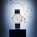 Titan Edge Quartz Analog White Dial Blue Leather Strap Watch For Men