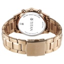 Titan Classique Neo Splash Analog with Cream Dial Carnation Gold Stainless Steel Strap Watch for Men