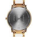 Titan Edge Melange Quartz Analog White Dial Pink Steel & Ceramic Strap Watch For Women