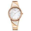 Titan Raga Power Pearls Quartz Analog Mother of Pearl Dial Rose Gold Metal Strap Watch For Women