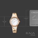 Titan Raga Power Pearls Quartz Analog Mother of Pearl Dial Rose Gold Metal Strap Watch For Women