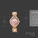 Titan Raga Power Pearls Quartz Analog Mother of Pearl Dial Rose Gold Metal Strap Watch For Women