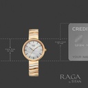 Titan Raga Power Pearls Quartz Analog Mother of Pearl Dial Rose Gold Metal Strap Watch For Women