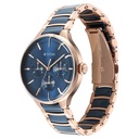 Titan Ceramic Fusion Quartz Multifunction Blue Dial With Two Toned Color Stainless Steel Strap Watch For Men