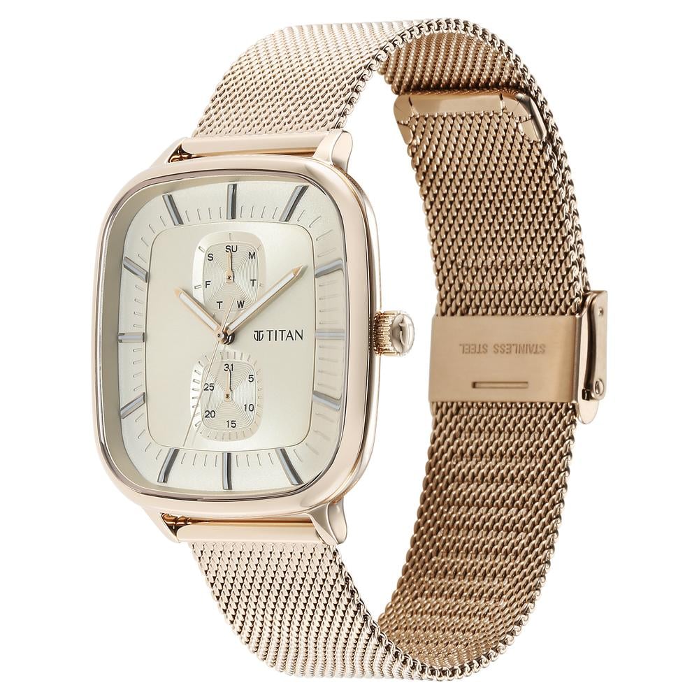 Titan Avant Garde Silver Dial Quartz Multifunction Stainless Steel Strap watch for Men