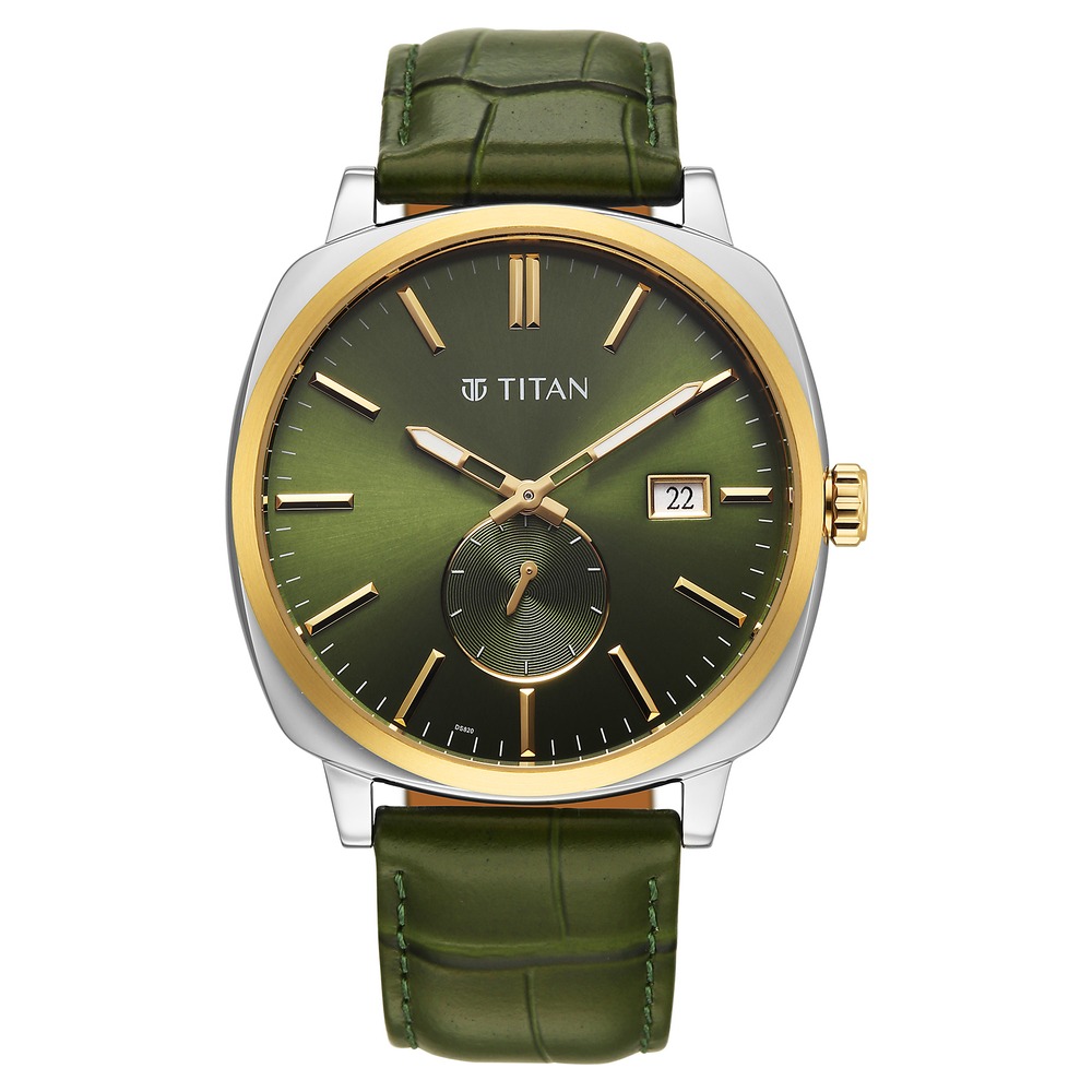 Titan Classique Suave Analog with Green Dial Green Leather Strap Watch for Men