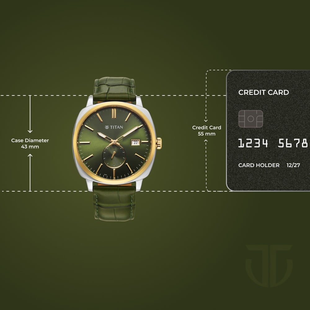 Titan Classique Suave Analog with Green Dial Green Leather Strap Watch for Men