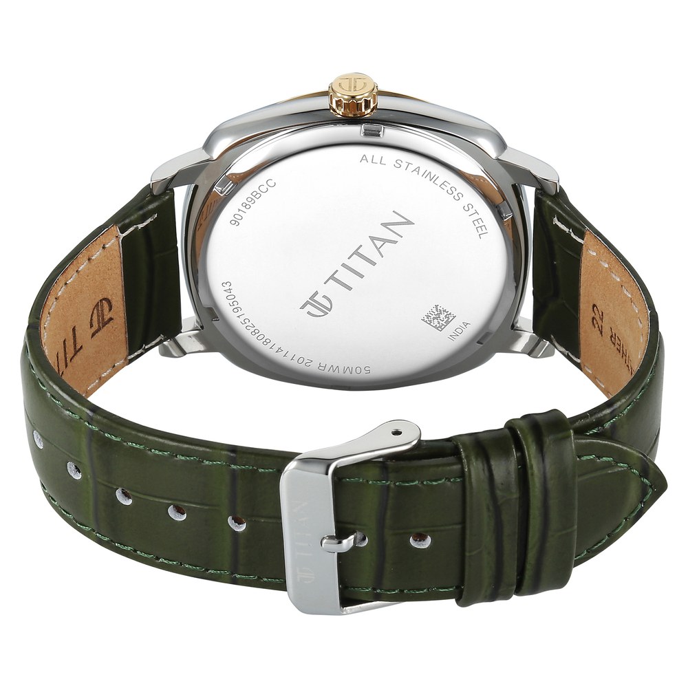 Titan Classique Suave Analog with Green Dial Green Leather Strap Watch for Men