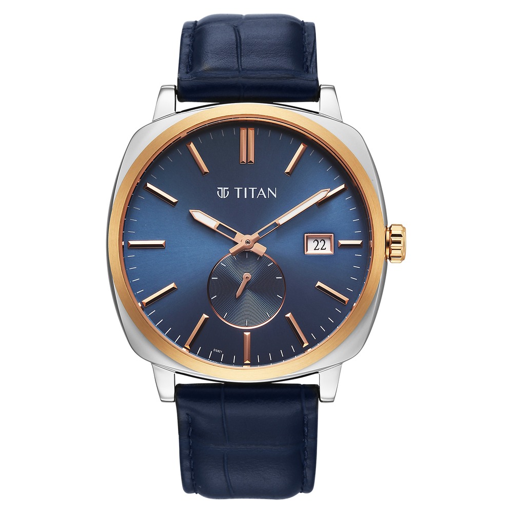 Titan Classique Suave Analog with Blue Dial Blue Leather Strap Watch for Men