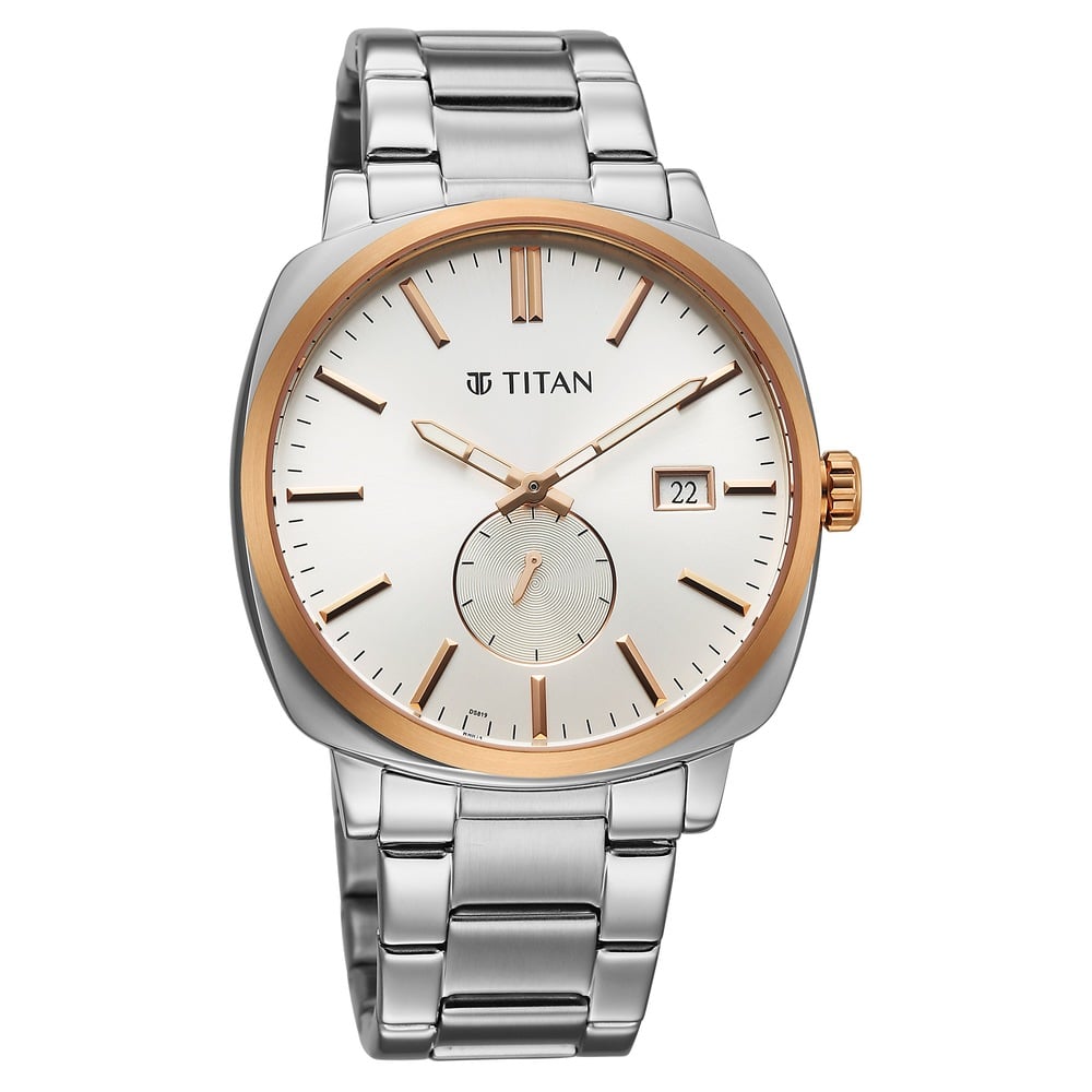 Titan Classique Suave Analog with Silver Dial Silver Stainless Steel Strap Watch for Men
