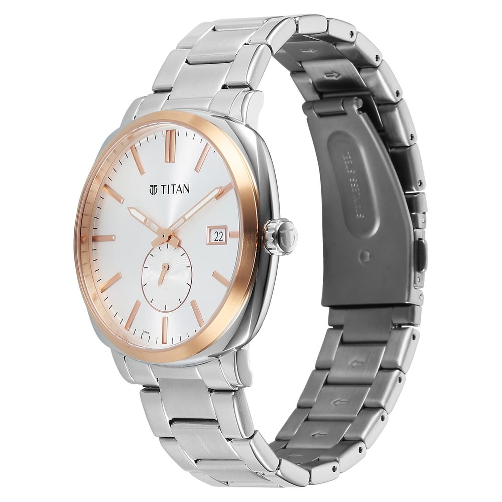 Titan Classique Suave Analog with Silver Dial Silver Stainless Steel Strap Watch for Men