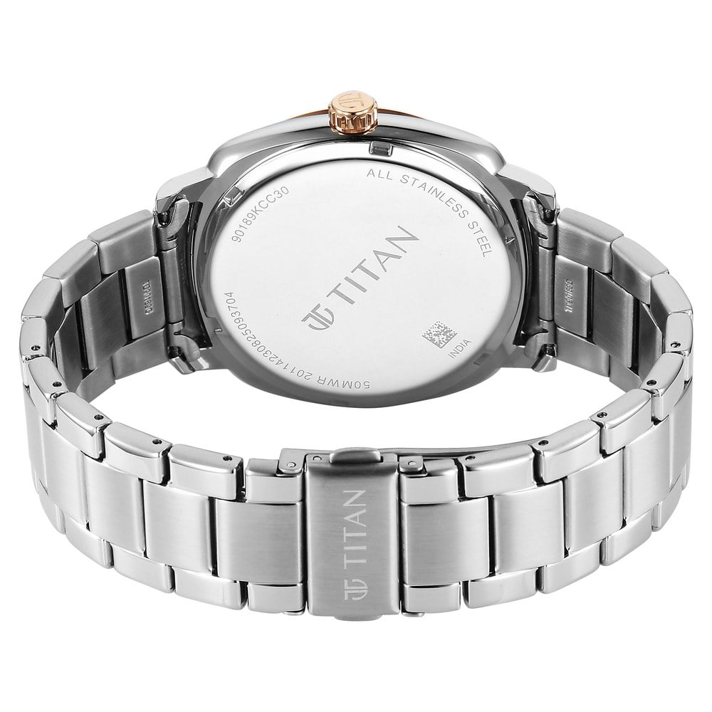 Titan Classique Suave Analog with Silver Dial Silver Stainless Steel Strap Watch for Men