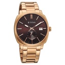 Titan Classique Suave Analog with Brown Dial Rose Gold Stainless Steel Strap Watch for Men