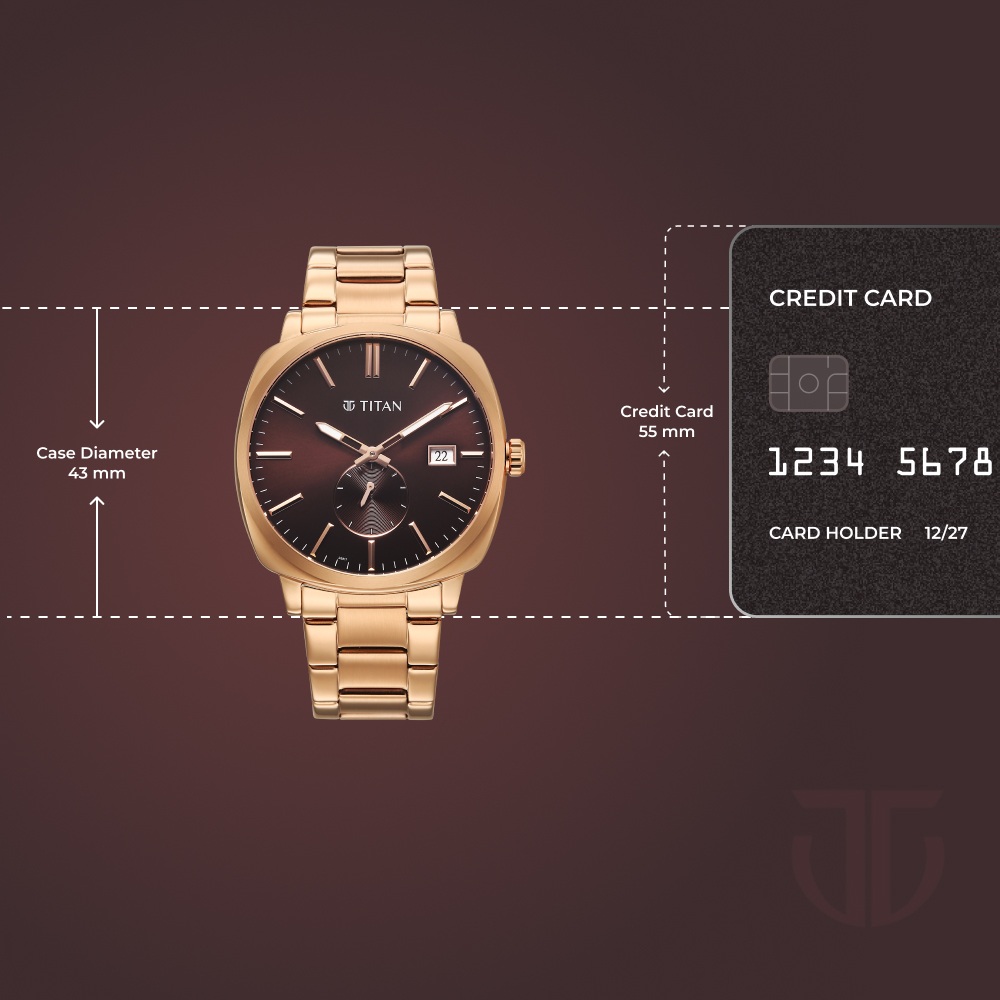 Titan Classique Suave Analog with Brown Dial Rose Gold Stainless Steel Strap Watch for Men