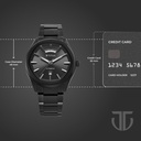 Titan Astral Concealed Automatic Analog with Black Dial Black Stainless Steel Strap Watch for Men