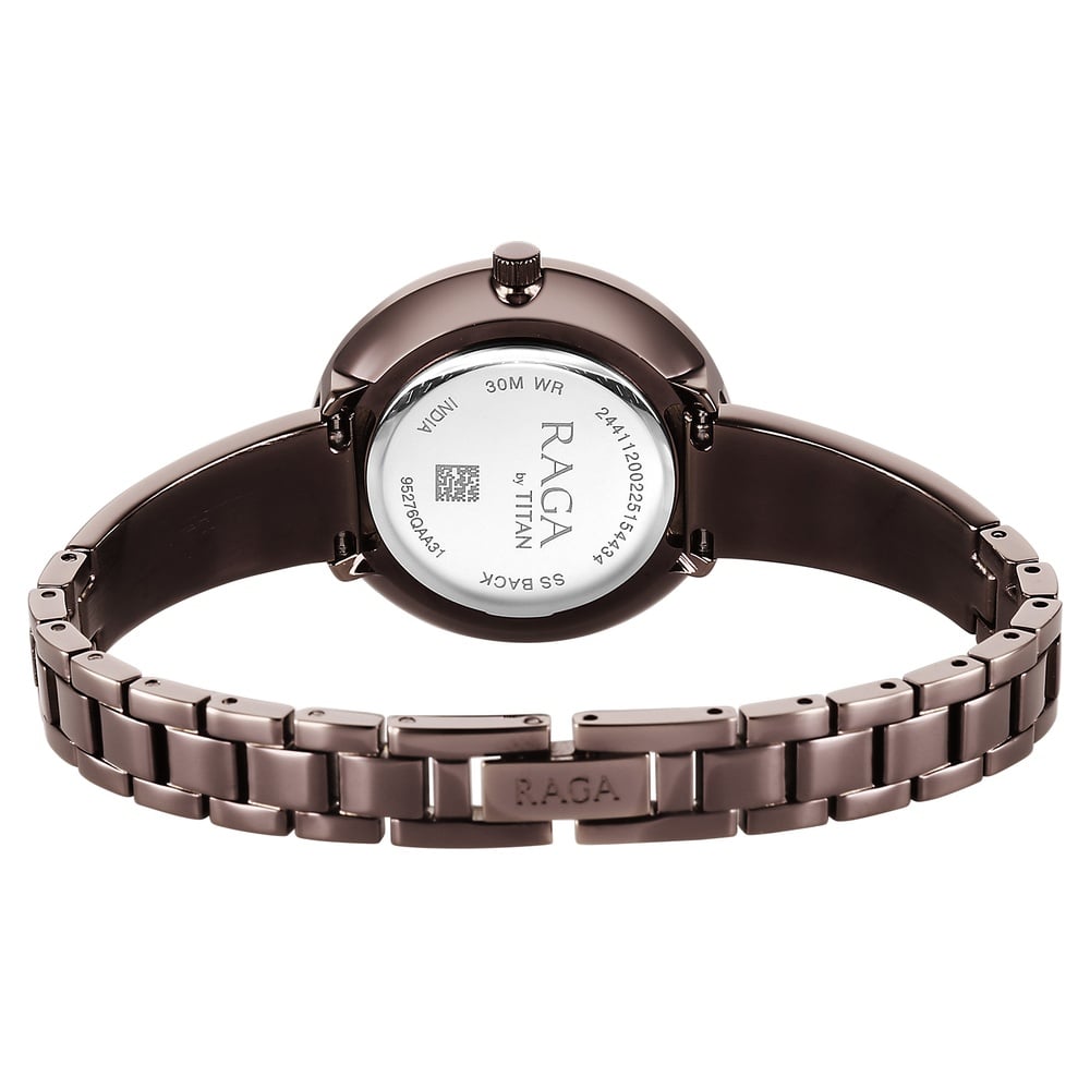 Titan Raga Showstopper Quartz Analog Brown Dial Metal Strap Watch For Women