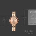 Titan Raga Contempore Quartz Analog Rose Gold Dial Rose Gold Metal Strap Watch For Women