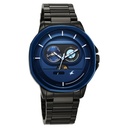 Fastrack Street Opulence Quartz Sun Moon Multifunction Blue Dial Black Stainless Steel Strap Watch For Guys